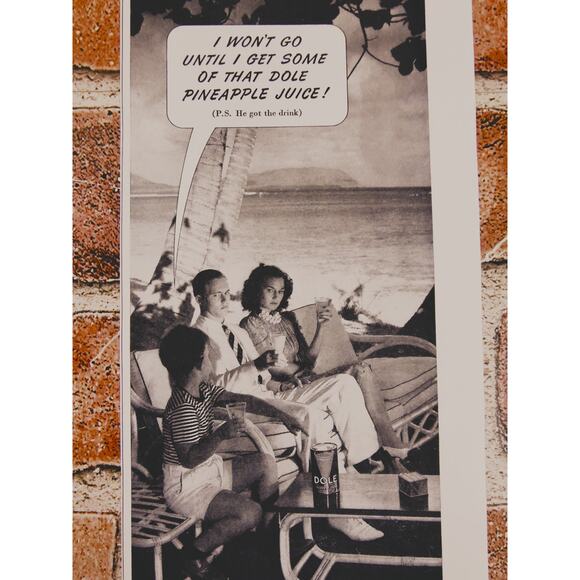 1940 Dole Pineapple Juice From Hawaii - Vtg Monochrome Print Ad - Picture 1 of 10